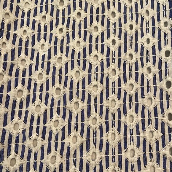 Brooks Brothers blue/white stripe eyelet sleeveless dress - Picture 5 of 6